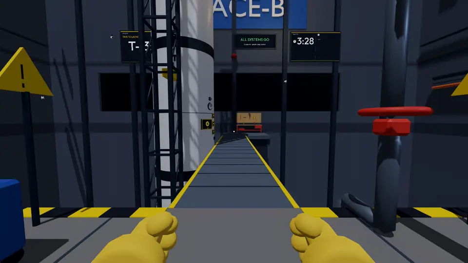 The start of the bridge: no railing, the valve and the rocket