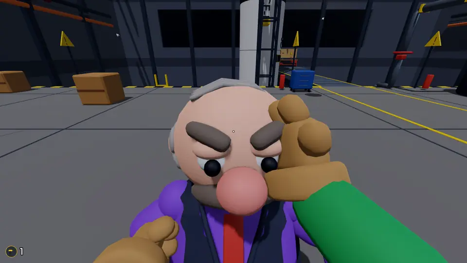 A worker slapping a teammate